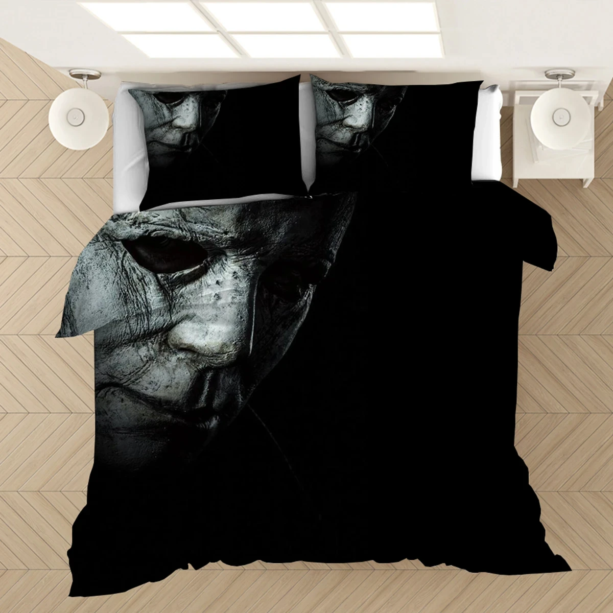 3D Print Horror Michael Myers Halloween Bedding Set Boys Girls Twin Queen Size Duvet Cover Pillowcase Bed Kids Adult