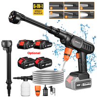 6 IN 1 High Pressure Car Wash Washer Gun Foam Generator Electric Water Gun Garden Cleaning Spray Gun for Makita 21V Battery