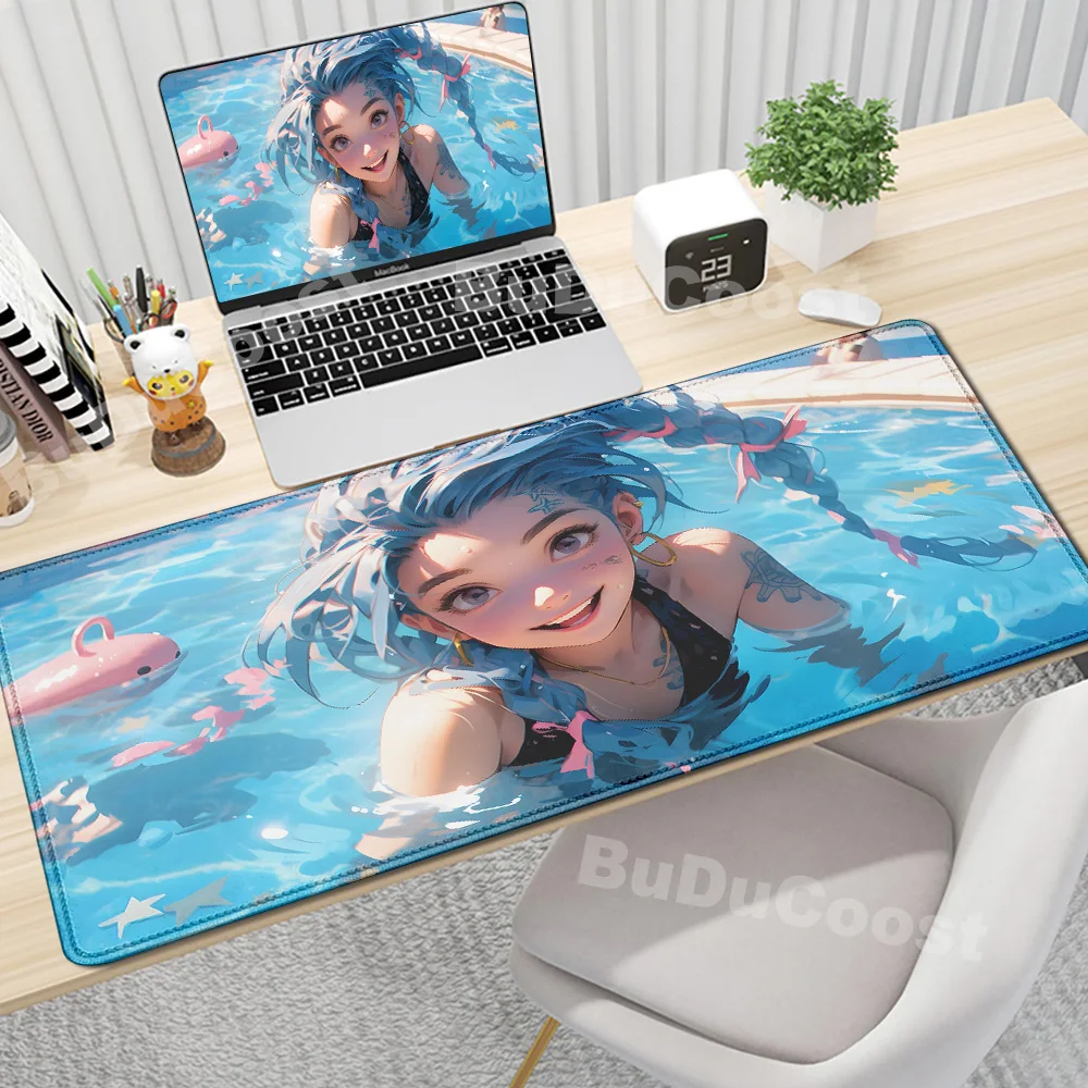 Kawaii Gaming Mousepad Natural Rubber Deskpad Anime Jinx Mice Mat Arcane Computer Custom Mouse Pad XXL Game Table Protector Mats