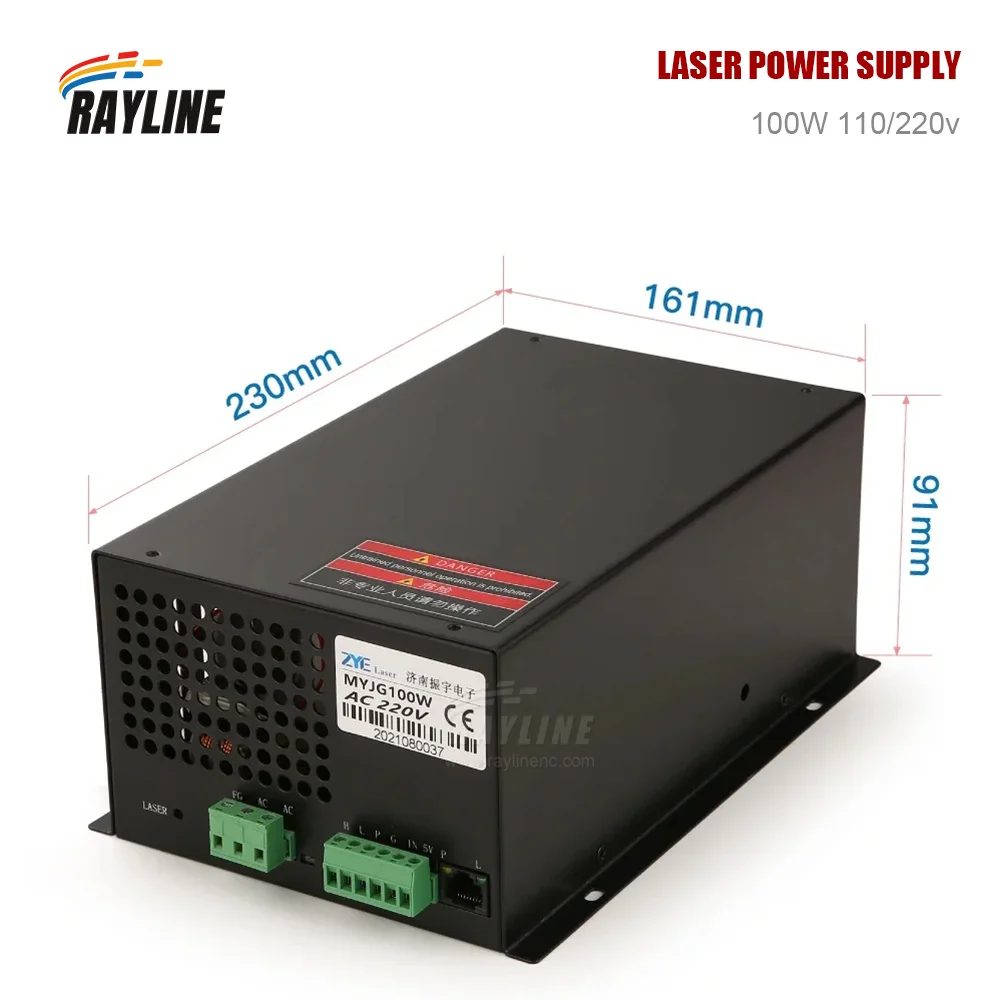 100W CO2 Laser Power Supply for CO2 Laser Engraving Cutting Machine 110/220V Laser Generator Suitable for 35-50W Laser Tube