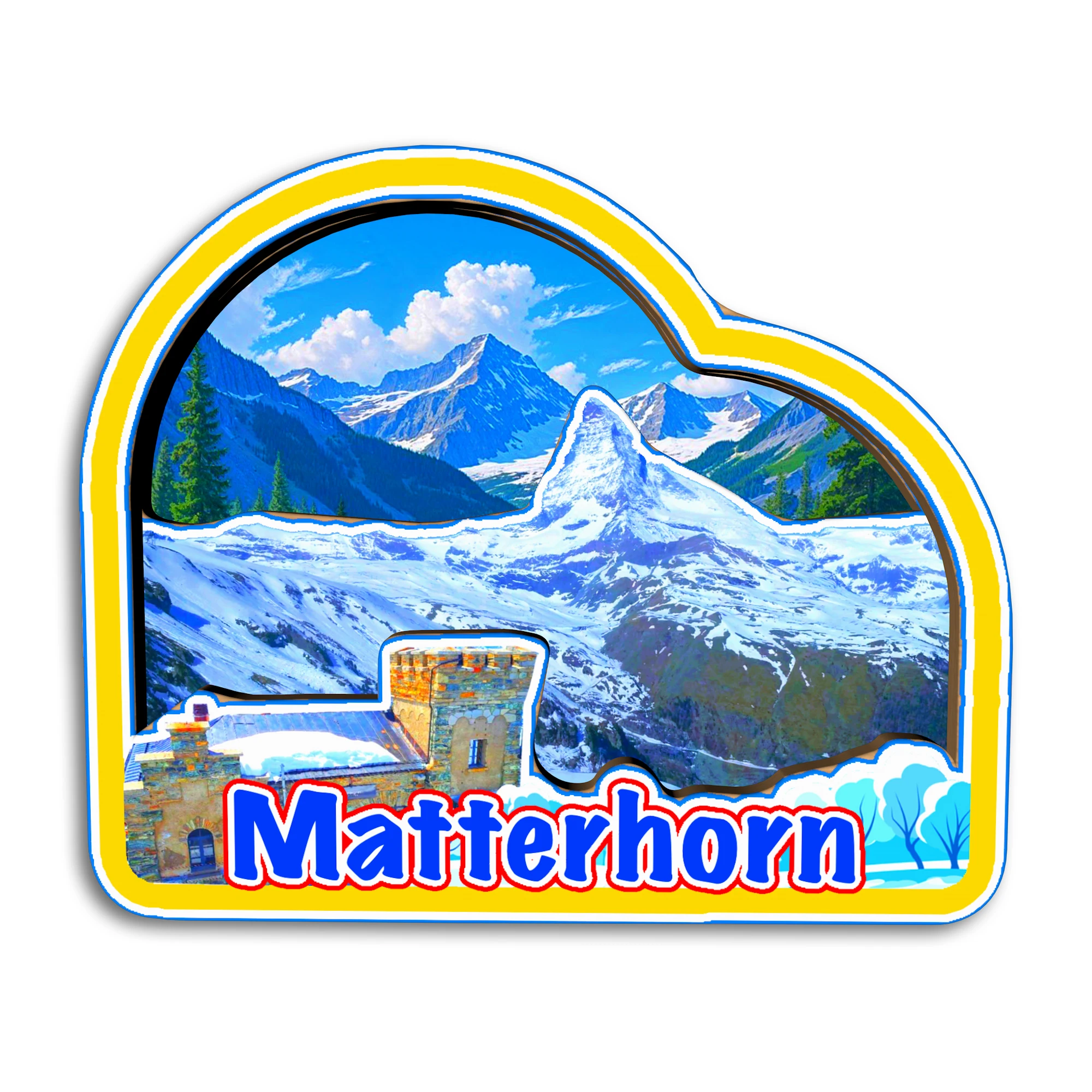 Imán para Refrigerador del Parque Nacional Suizo Matterhorn, Lago Lucerna, Rapperswil, Ticino, SUIZA, Recuerdo de Viaje, Regalo Decorativo Hecho a Mano