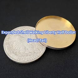 Expanded Shell Walking Liberty Half Dollar (Head/Tail) Magic Tricks Coin Appear Vanish Magia Accessory Close Up Illusion Gimmick