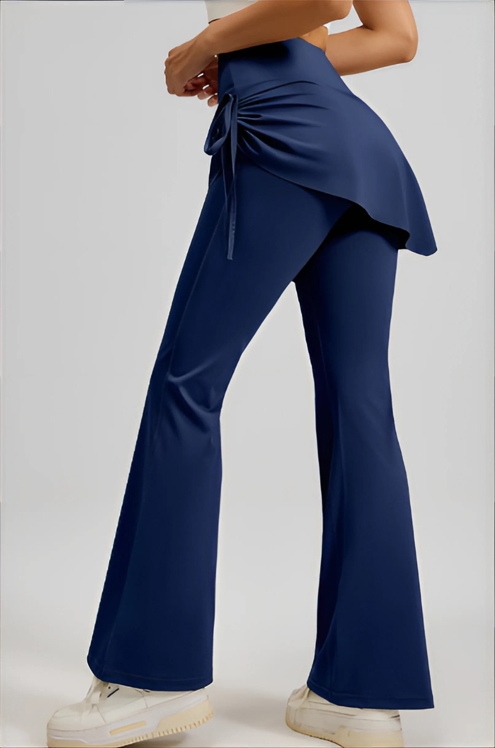 Pantaloni bootcut da ufficio donna palazzo asteca discoteca plaid solido fantasia floccaggio catena a rete anti sporco lavato bodybuilding termico GF