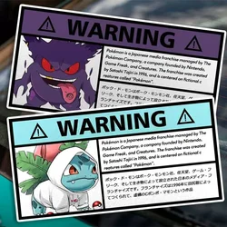 Pokemon Reflective Car Stickers Car Windshield Window Decoration Stickers Pikachu Gengar Bulbasaur Squirtle Eevee Birthday Gift