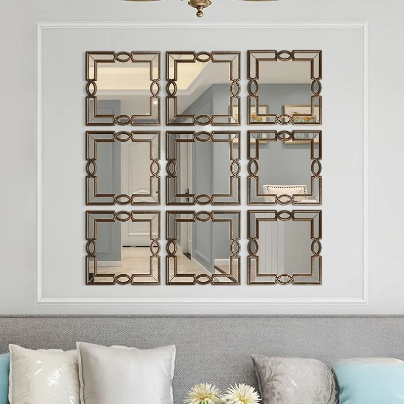 

Декоративное настенное зеркало для гостиной, столовой, прихожей, ванной комнаты, комбинированное, для оформления стены за диваном, в стиле арт-декор.