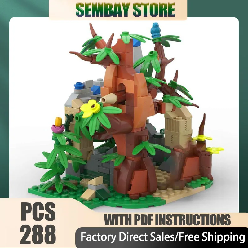 

Jungle Model Moc Building Brick Modular Forgotten Jungle Shrine Model Technology Blocks Christmas DIY Toy Construction Gifts