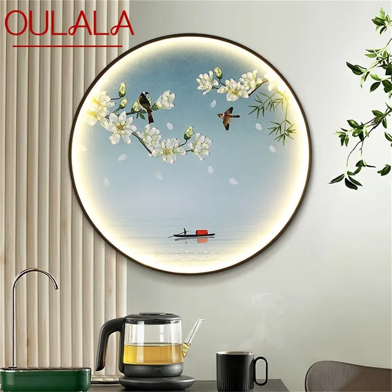 

OULALA Indoor Wall Lamps Fixtures LED Chinese Style Mural Creative Bedroom Light Sconces for Home Bedroom