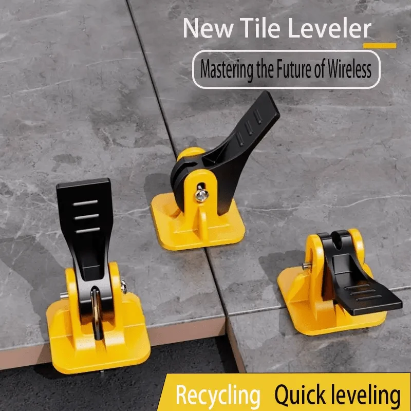 10-pcs Reusable Plastic Tile Leveling System, Handheld Floor Tile Leveler with Replaceable Steel Needles and Positioning Buckles