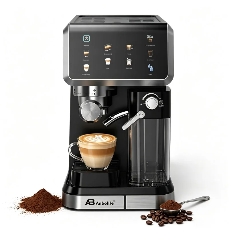 20bar Compact Quiet Semi-Automatic Espresso Machine Espresso Coffee Machine with Milk tank NTC Temperature Control