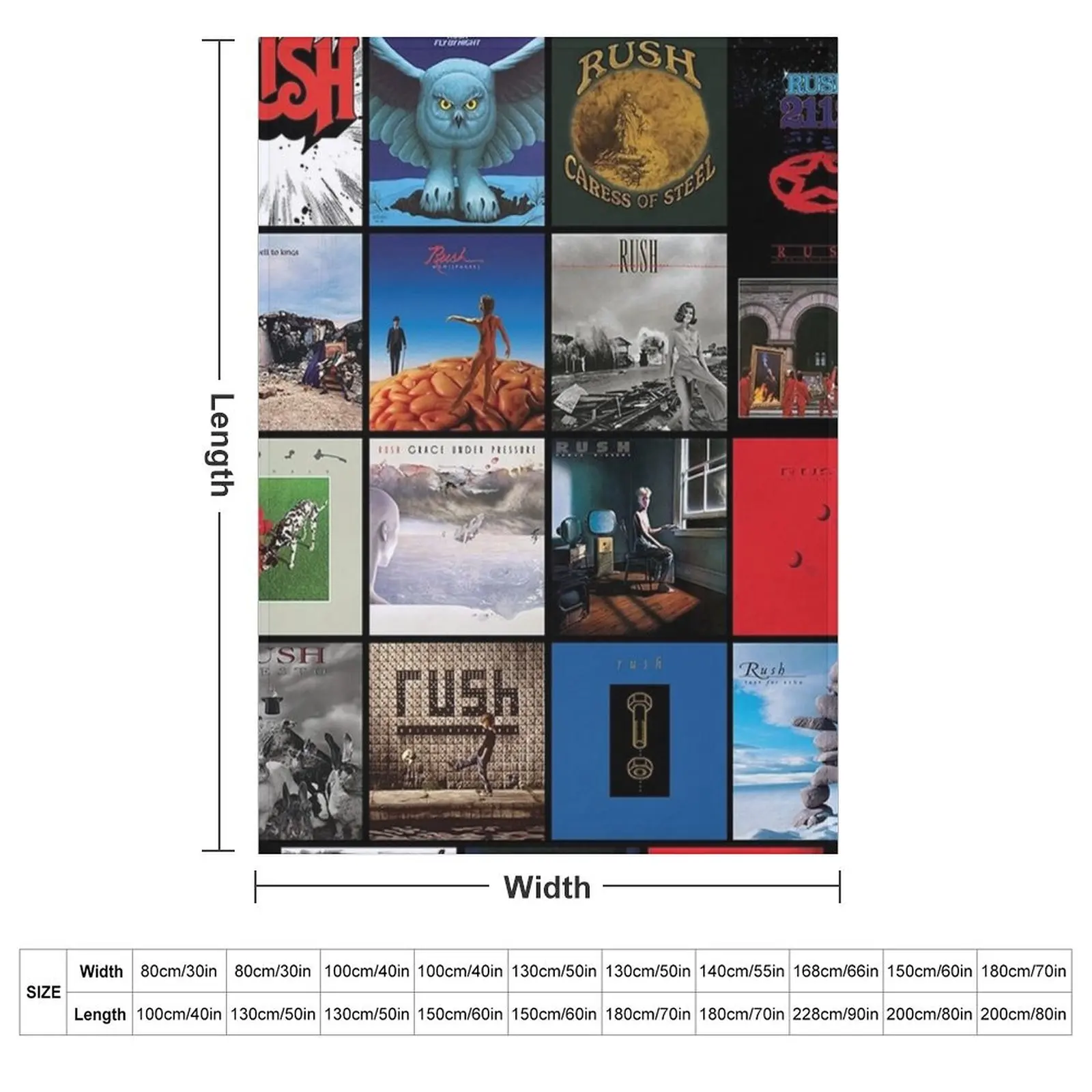 All Album Posters RushBand Completed || 007 Throw Blanket Shaggy Decoratives Designers Bed Bed covers Single Blankets