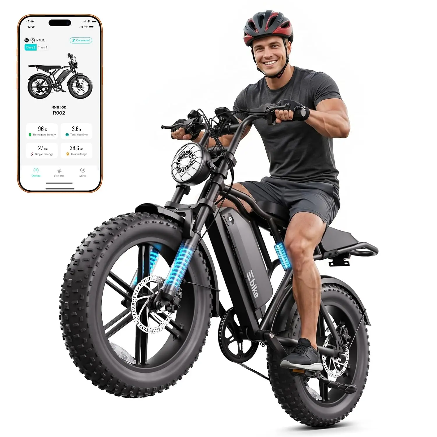 2000W Peak Electric Bicycle 20x4 Fat Tire 48V Removable Battery Adults Mountain Snow Beach Commuter, Customized