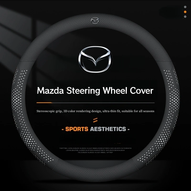 

For Mazda 2 3 6 CX-5 MX-5 CX-30 CX-9 Car Suede Carbon Fiber Leather Breathable And Anti-Slip Steering Wheel Cover Accessories