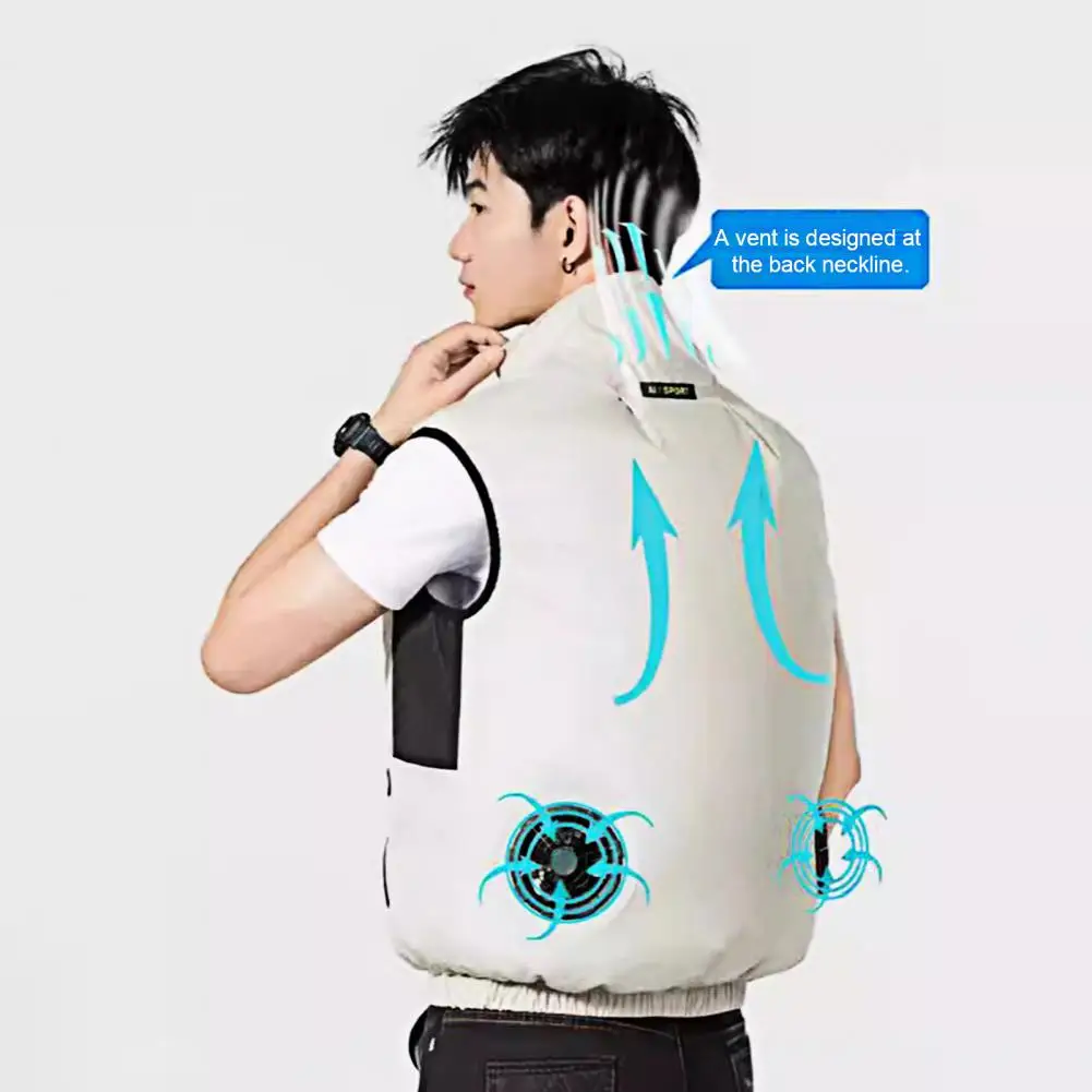 

Fan Vest with Adjustable Wind Speed Quick-drying Fan Vest for Outdoor Work Ergonomic Dual Fan Vest for Summer Heat for Powerful
