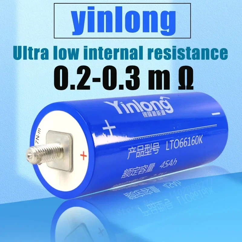 Imagem -02 - Yinlong-titanato de Lítio Lto66160 Bateria 2.3v 45ah 12v 24v Armazenamento Solar de Energia Doméstica Bateria de Áudio do Carro 100 Original Pcs