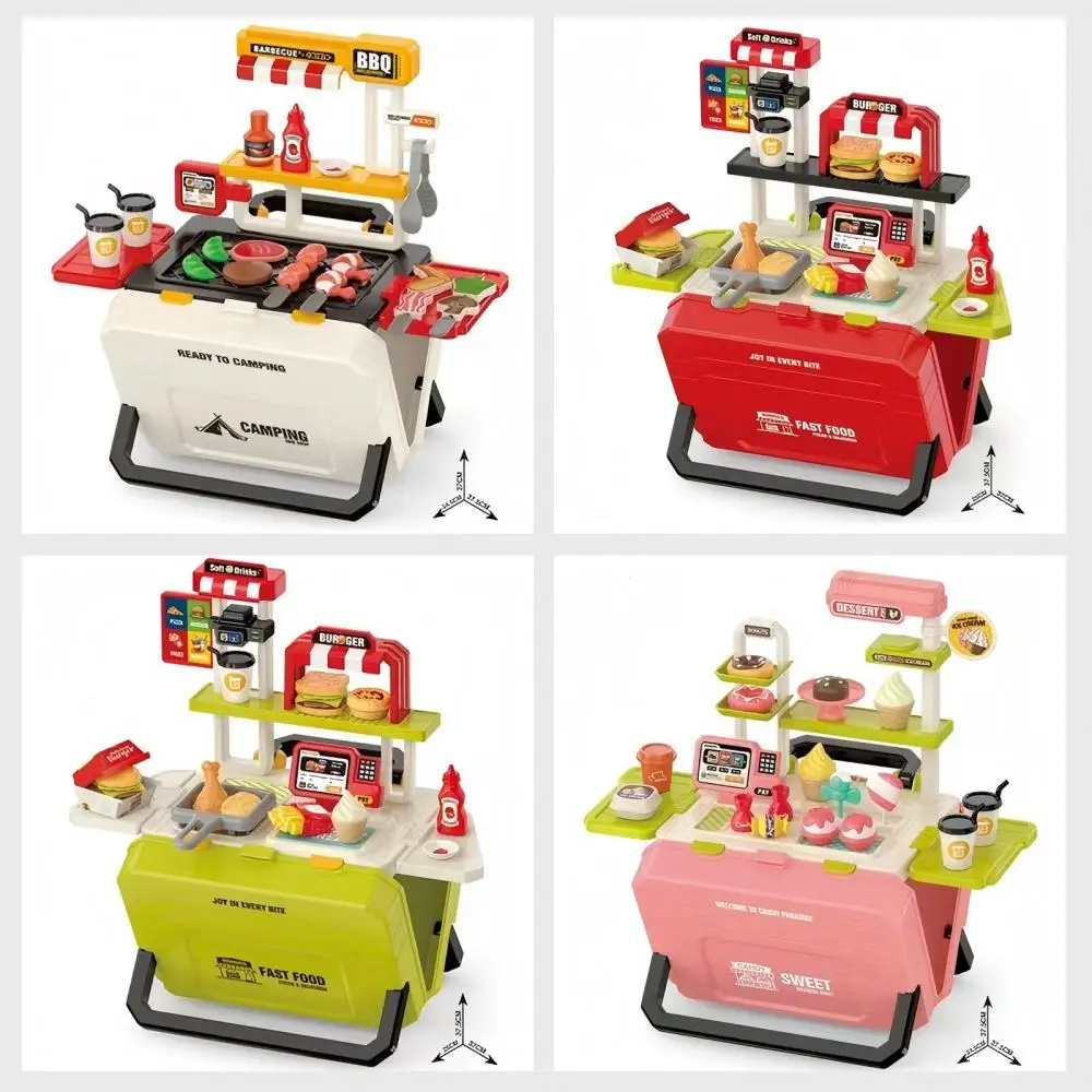 Mini jouet de cuisine réaliste en plein air, ensemble de jeu de magasin de desserts, barbecue Portable, cuisine de Camping, maison de jeu pour garçon et fille