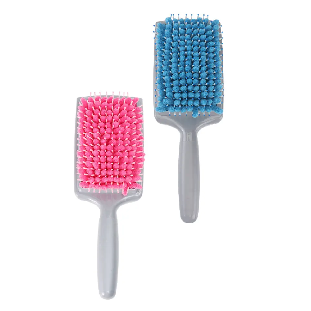 

2pcs Quick Absorbent Dry Comb Brush Blue Detangler Ergonomic Handle Thin Hair Faster Drying Home Use Hair Care