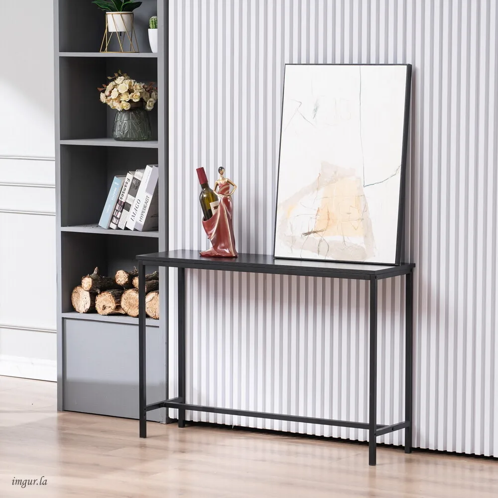 

【Same Model Code：02837890】Industrial Style Porch Table Single Layer Black Oak Triamine Board [105 * 30 * 71cm]