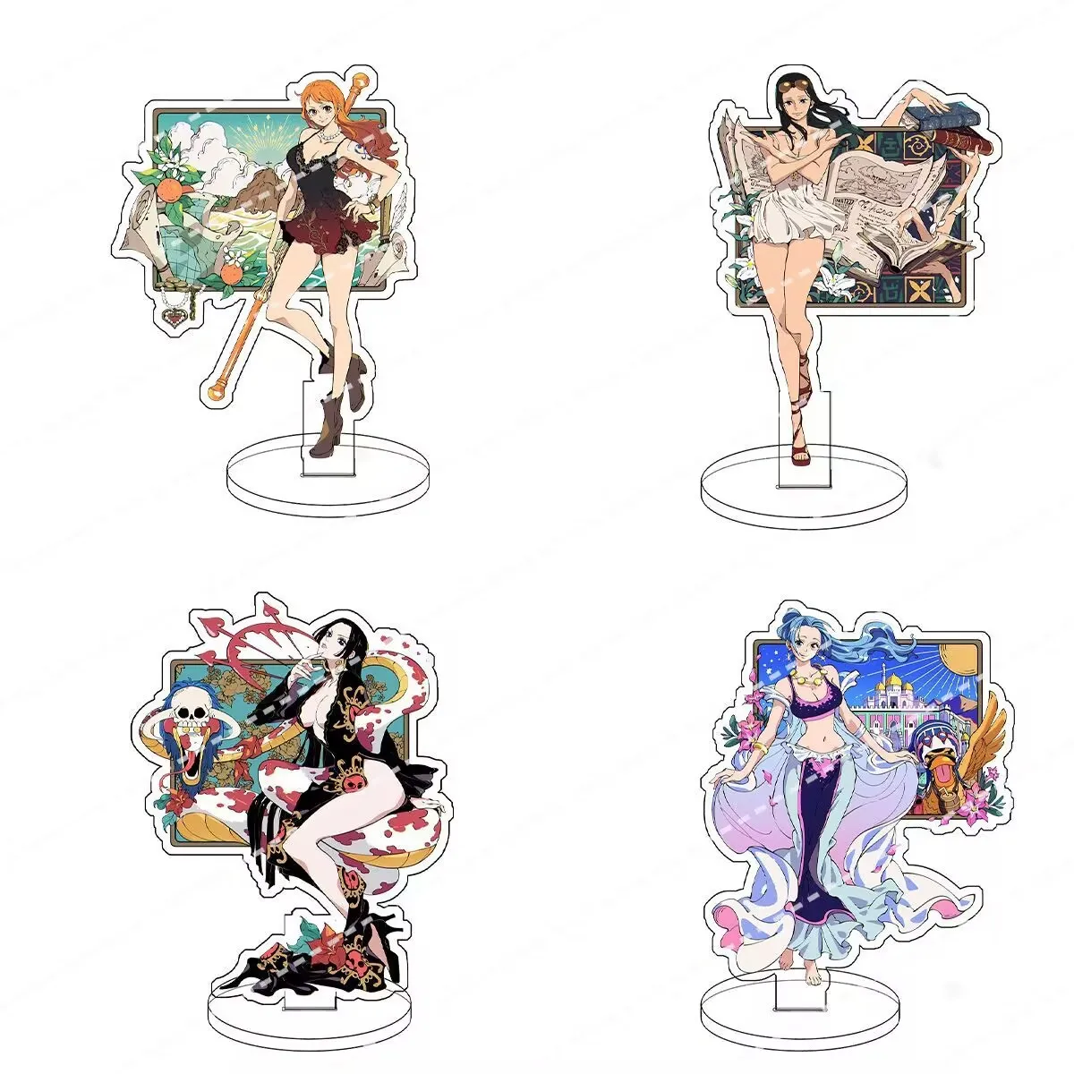 One Piece Acrylic Standee Nami Anime Desktop Stand Zoro Character Display Tabletop Decor Keychain Pirate Adventure Display