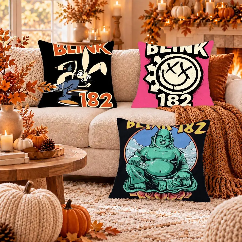 Band B-Blink-182 Cushion Cover Soft Plush Cushion Case Throw Pillowcase Cozy Home Sofa Bed Living Room Decor