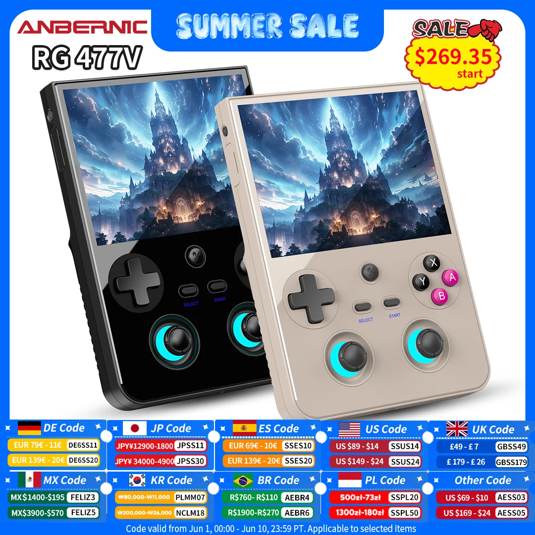 ANBERNIC RG 477V consola de juegos portátil de vídeo 4,7 "LTPS en la celda 1280*960 pantalla Android 14 5500mAh RG477V WiFi AI reproductor de juegos