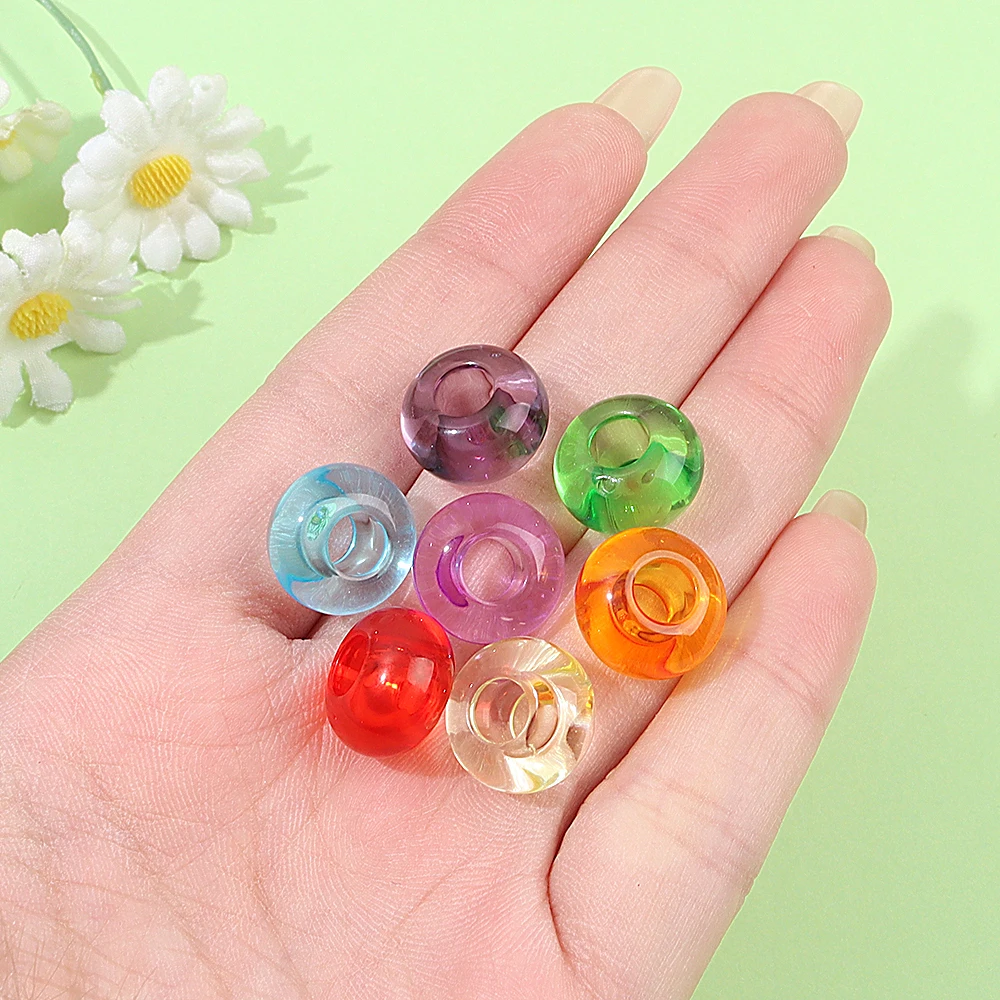 3/12/24/36pcs Multi-color Resin Oval Large Hole Beads, Used for DIY Accessories, Christmas, Halloween, Thanksgiving Decoration
