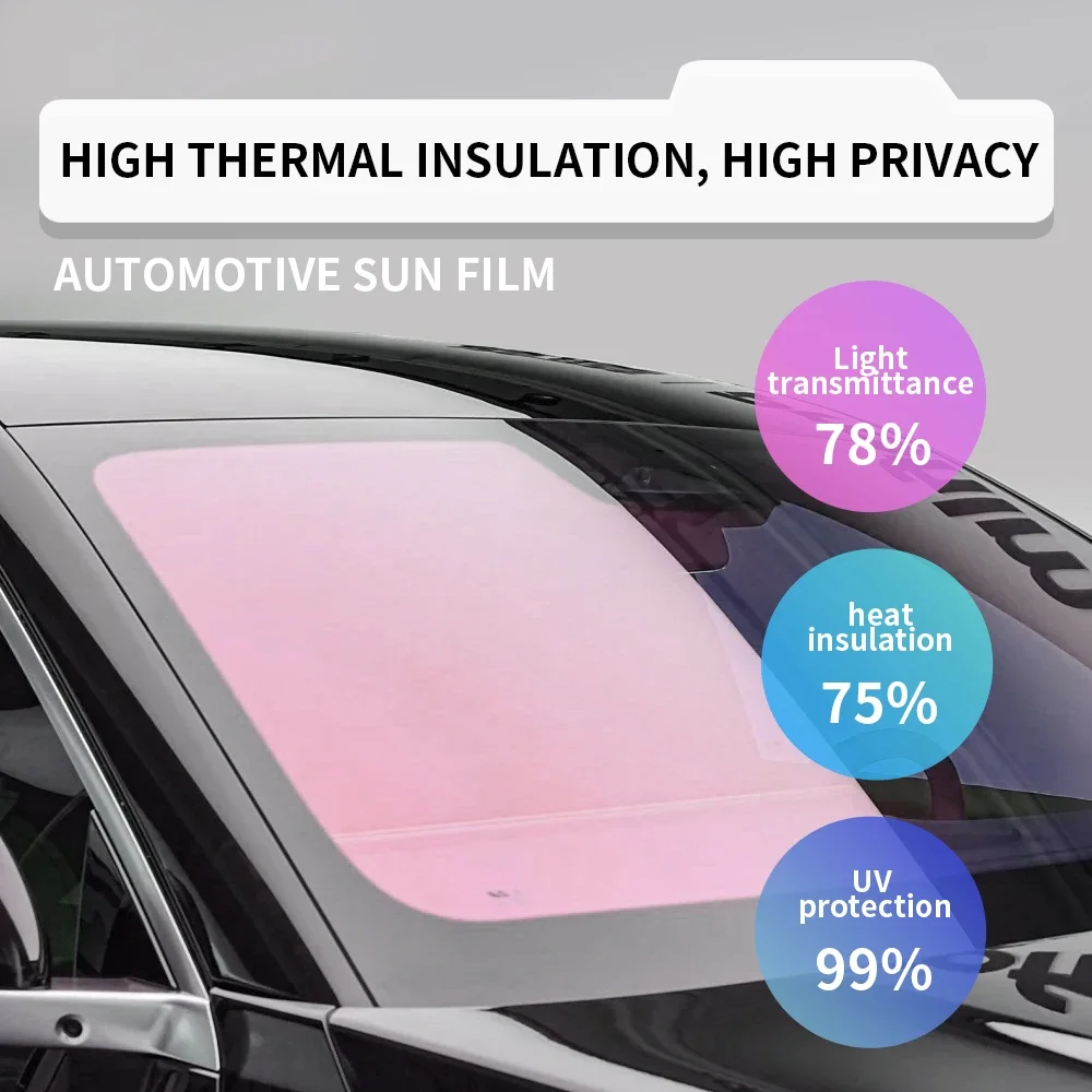 

Car Windshield Solar Film 100cm Front Window Tint Adhesive Vinyl Wrap Sunshade Protector Dyeing Film for Car Heat Insulation Sun