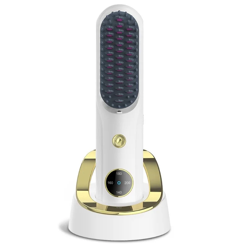 Longer Using Time Type-c Cordless Ionic Portable Rechargeable Usb Flat Iron Electric Beard Hair Straightener Brush Comb