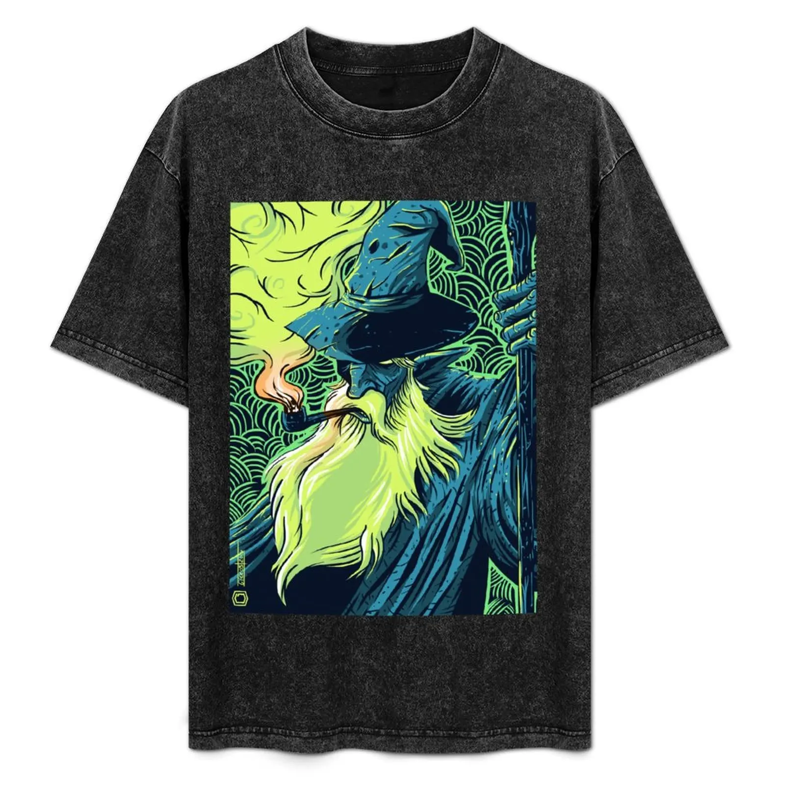

Puffbeard the Wizard T-Shirt Work Short Sleeve Cotton Top