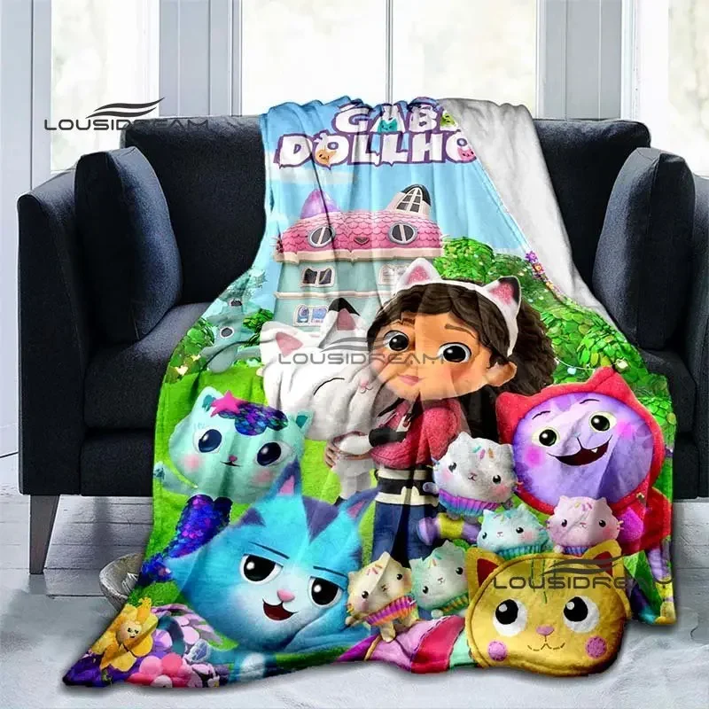 بيت دمية Gabby بطانية للأطفال ، أريكة كارتونية لطيفة ، هدية العيد ، السفر ، التخييم ، غرفة النوم ، ديكور غرفة المعيشة