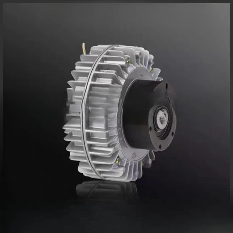 Freio de pó magnético giratório de concha, embreagem de pó magnético com furo de eixo oco