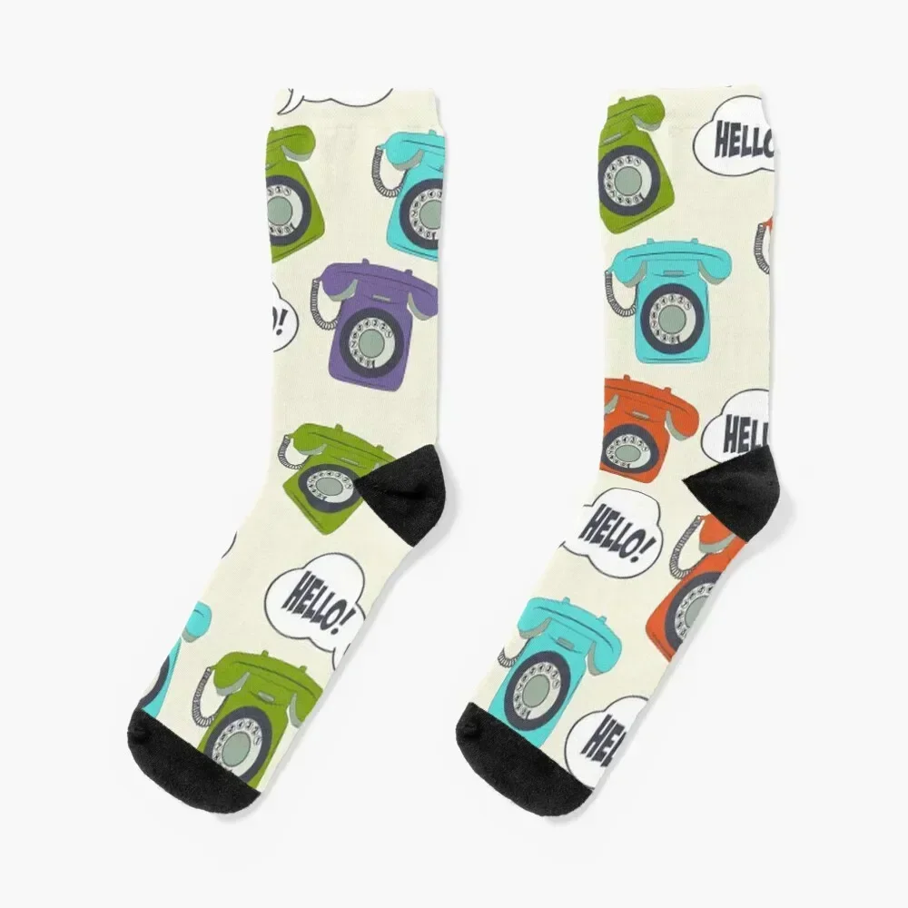 

Vintage Telephone Socks Sports short football Men's Socks Women's