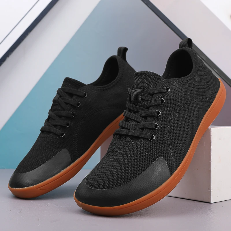 Fashion Unisex Wider Shoes Breathable Mesh Men Barefoot Wide-toed Shoes New Flats Soft Zero Drop Sole Wider Toe Sneakes Big Size