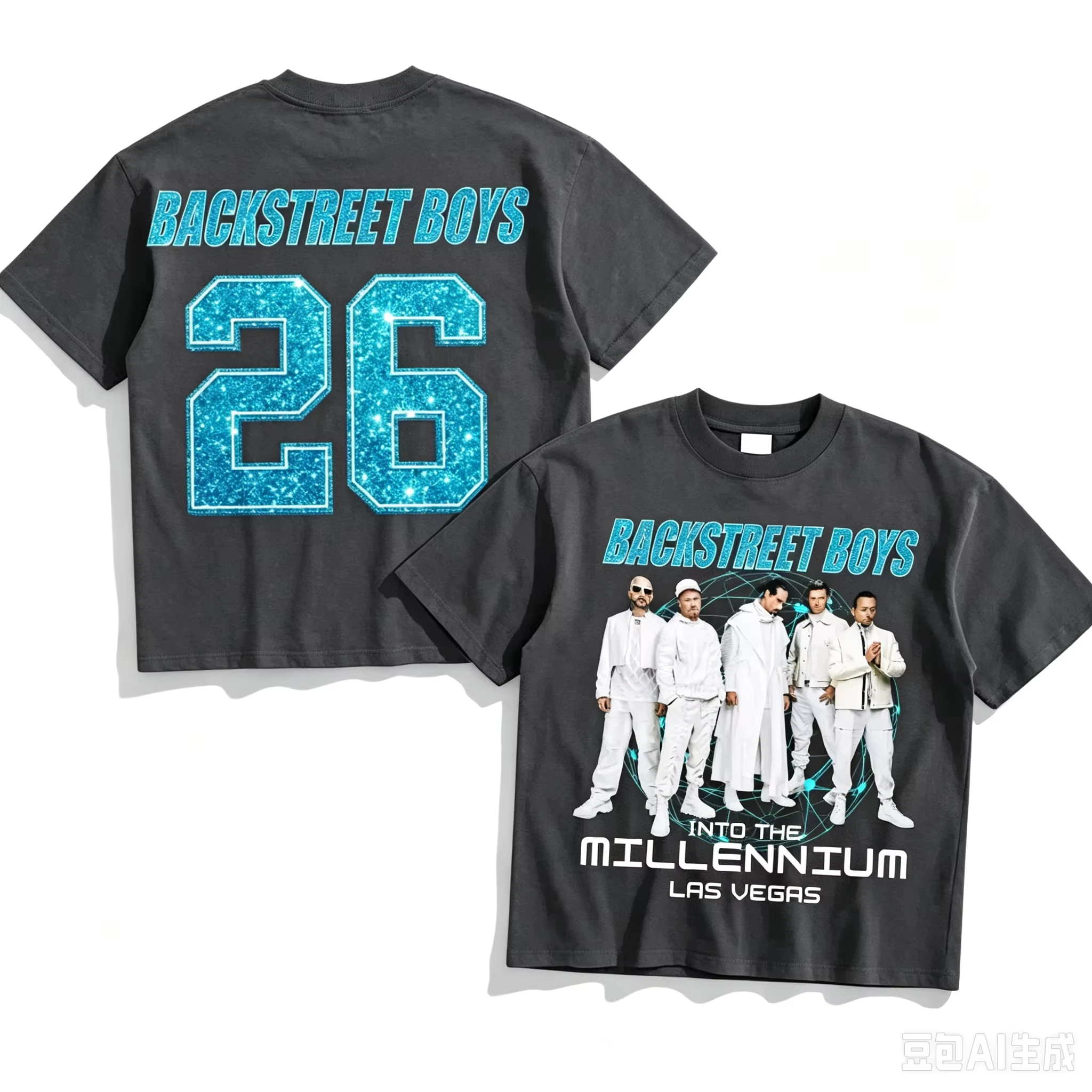 Pop Y2K Kleidung Backstreet Boys Tour Druck T-Shirt Vintage Oversized Kurzarm Lässig Locker Bedruckt Streetwear Unisex – Detail 3