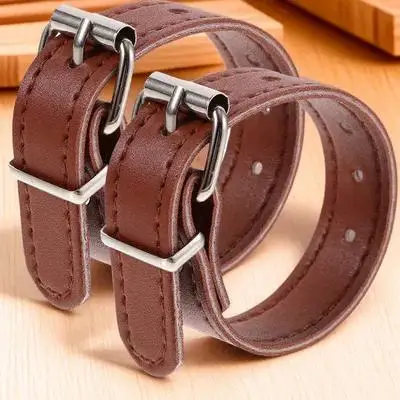 

1 Pair Brown Buckle Belts for Kids Bike Basket Straps Durable Adjustable Hole Bike Front Rack Accessories