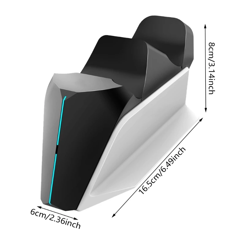 Stacja ładująca dwoma kontrolerami 9 diodami LED do mat antypoślizgowych i wskaźnikami LED H7JF
