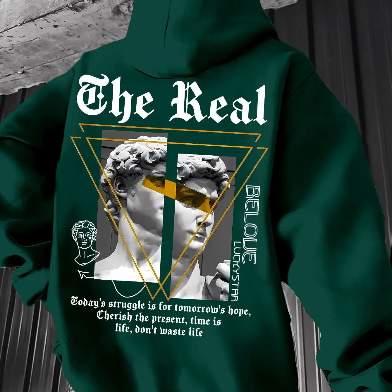 Opening Direction Retro Trendy College Style Plush Velvet Drawstring Hoodie with Kangaroo Pocket And Hooded Pullover