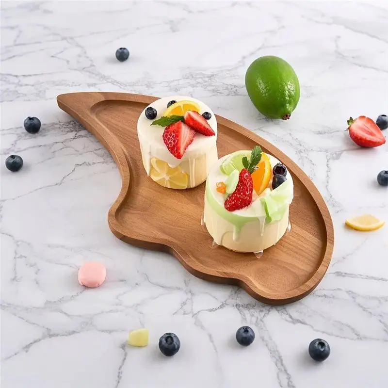 A19F-Serving Trays Wooden For Food Cheese Platter Decorative For-For Lunch Dinner Home Room Entryway Kitchen BBQ