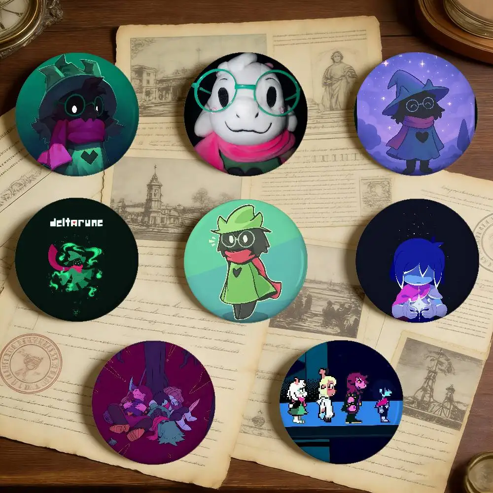Deltarune Ralsei Badges Peripheral Lapel Pins Tinplate Round Brooch For Shoulder Bag Accessories Souvenir Gifts