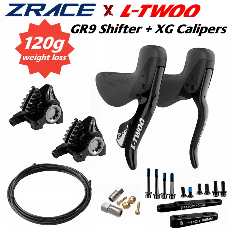 

LTWOO GR9 Disc 1x11s Gravel Hydraulic Disc Shifter + ZRACE XG Flat Mount Brake Caliper,Carbon Fibre,Benchmark GRX