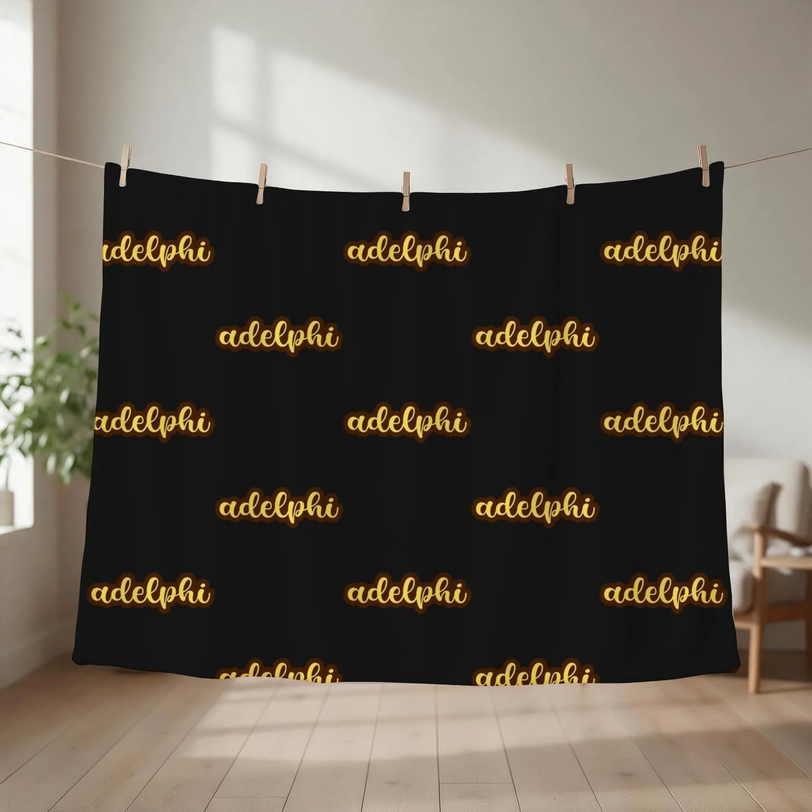 adelphi script Throw Blanket Loose Softest Plaid on the sofa manga Blankets