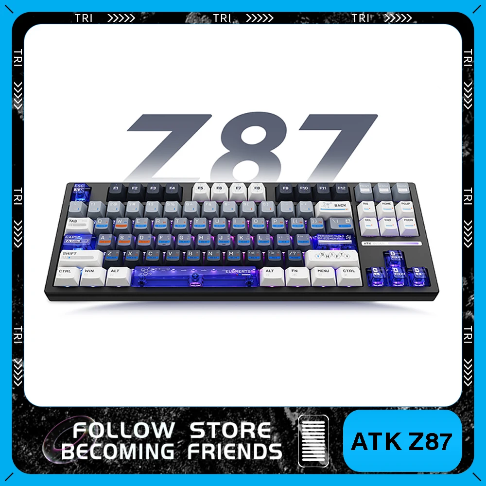 ATK Z87 Pro Mechanical Keyboard 3-Mode Wireless Keyboard Semi-Aluminum Hot Swap Gasket Gaming Keyboard PC Accessories Gamer Gift