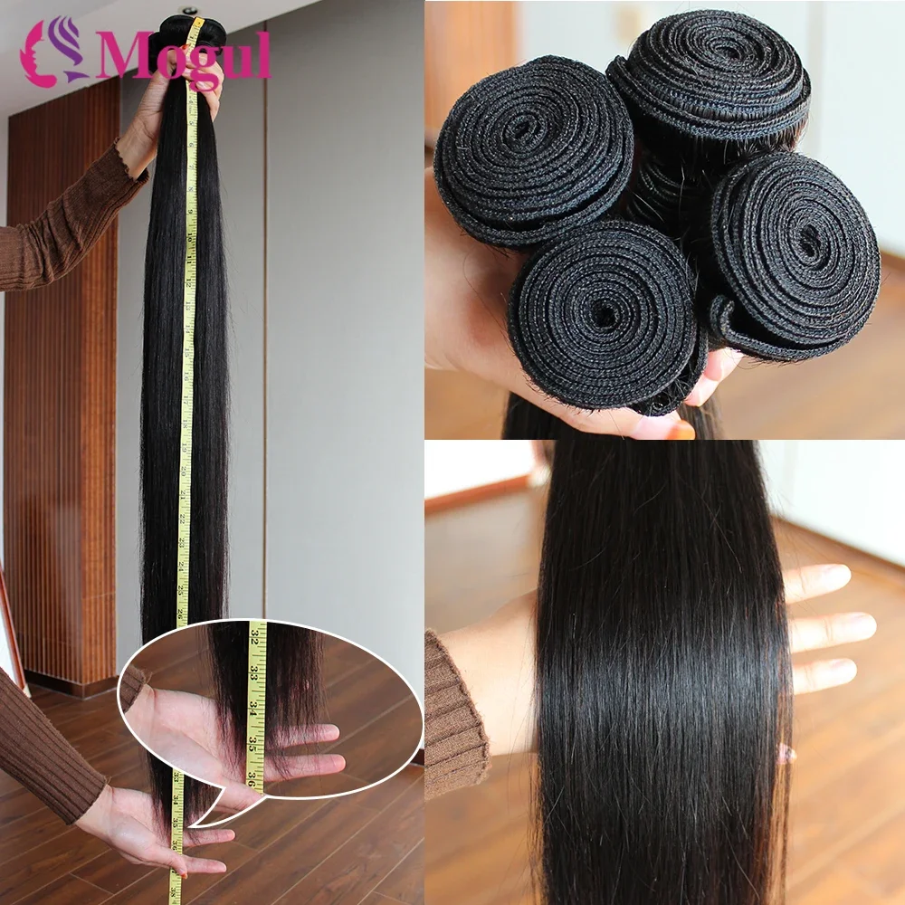 10A Bone Straight Human Hair Bundles Natural Color Double Weft Brazilian Hair Weave Bundle 10-30" Remy Raw Hair Extensions Mogul