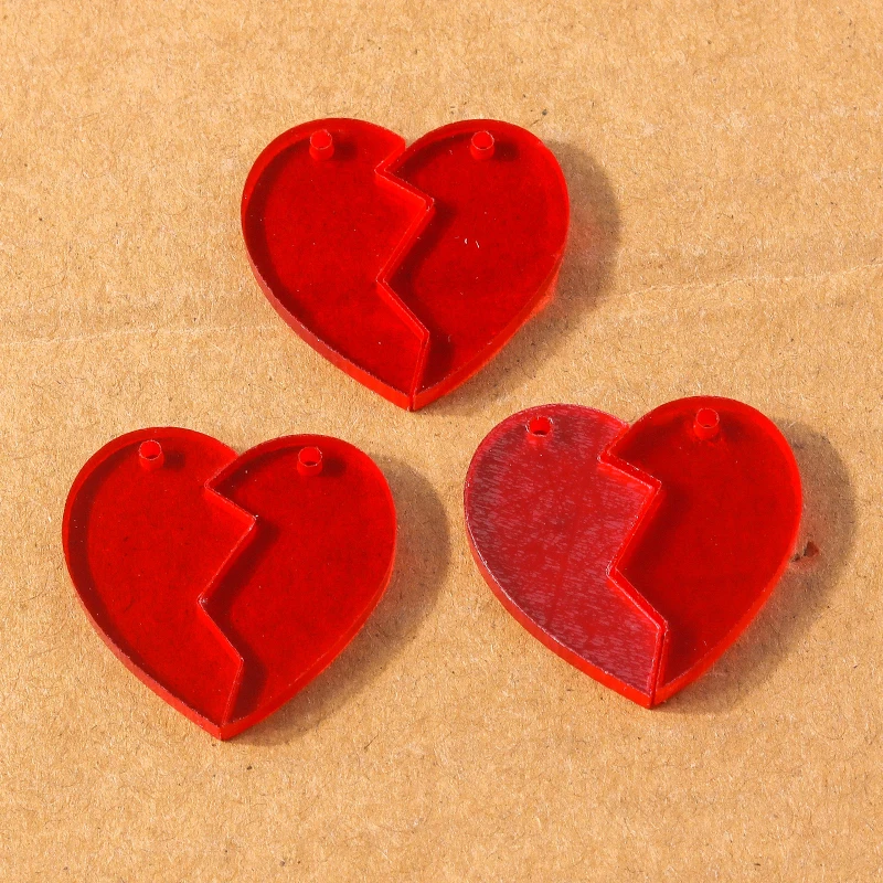 

5pcs /Lot Romantic Resin Love Heart Charms Pendants for Making Necklace Earrings DIY Jewelry Accessories Supplies