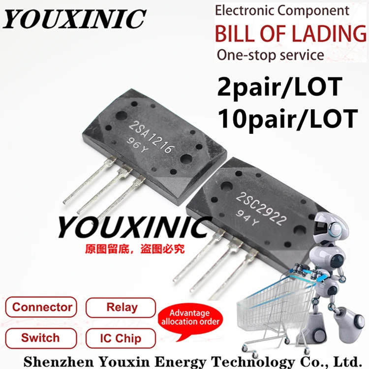 

YOUXINIC 100% New Imported Original 2SA1216-Y 2SC2922-Y 2SA1216 2SC2922 A1216 C2922 MT-200 High Power Amplifier Audio