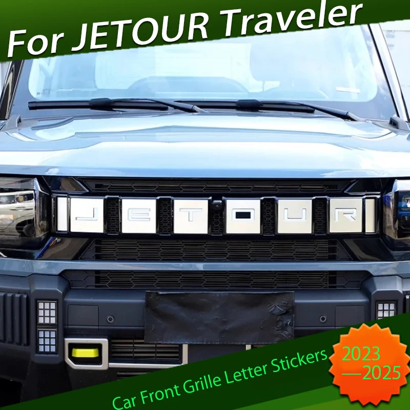 

Car Front Grille Letter Edge Decorative Stickers Suitable for CHERY JETOUR Traveler 2023-2025 Modified Car Exterior Accessories