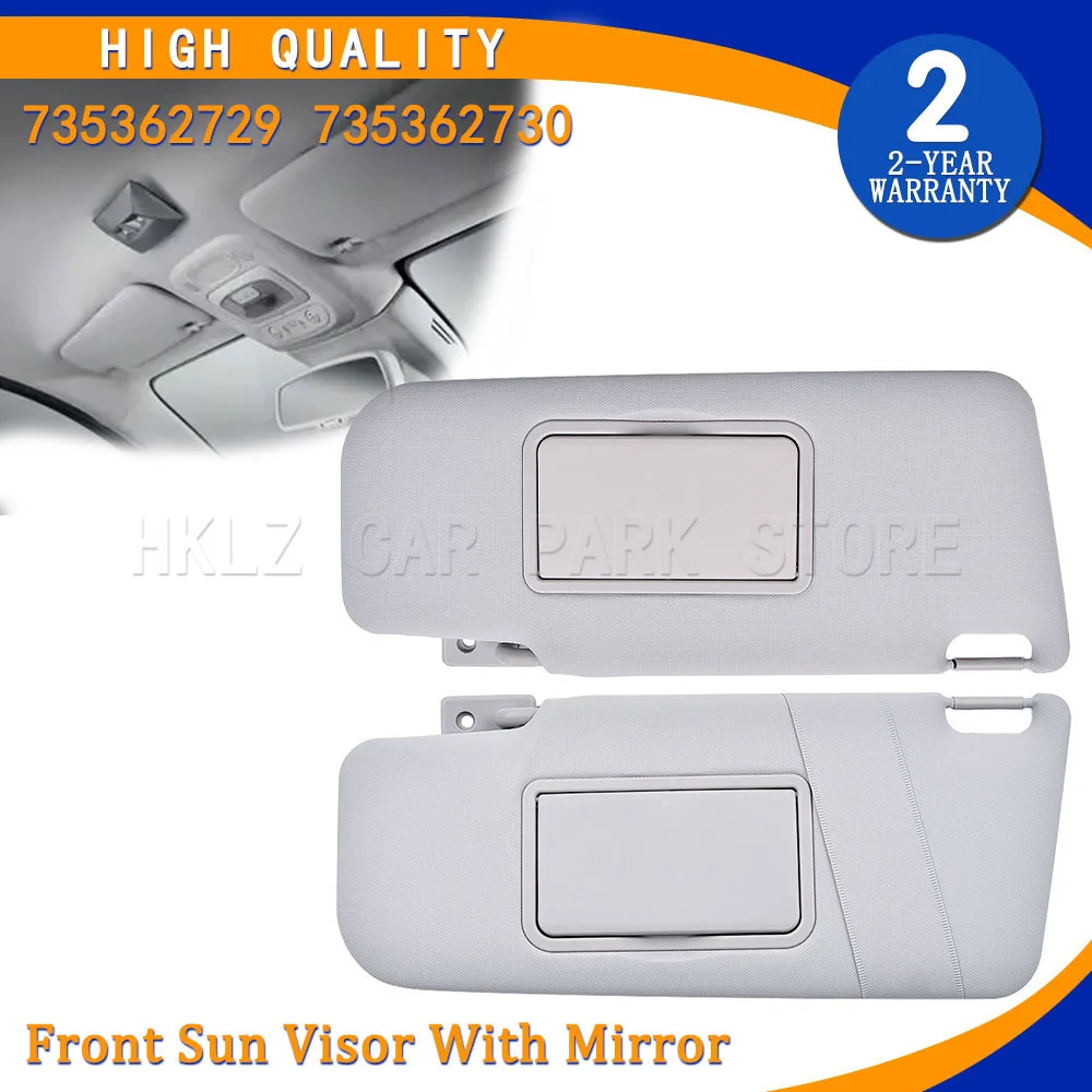 For Fiat Panda 169 MK2 2003-2011 Gray Sun Visor Left 735362729 Right 735362730 With Mirror Car Replacement Accessories