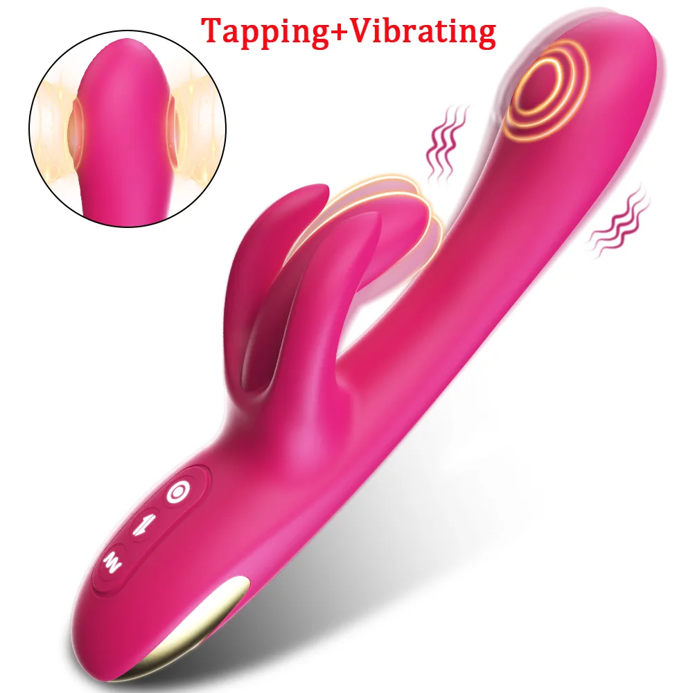 Finger Bead Tapping G Spot Rabbit Vibrator Female Patting Vibrating Clitoris Stimulator Sex Adults Goods Toys  for Women
