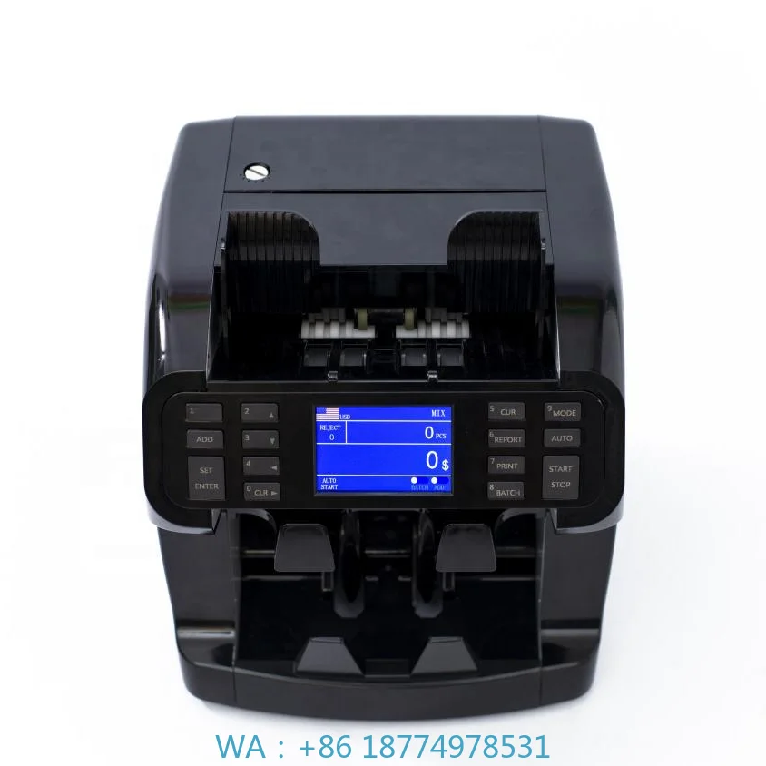 H-8900 Two Pocket Sorting Machine Automatic Mixed Currency Sorter Multi Function Money Detector Bill Counter