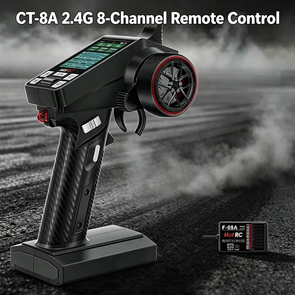 Hotrc CT-8A CT8A 8 Channel 2.4GHz FHSS Radio Transmitter Receiver Multi Model Memory RC Remote Controller for FPV Drone Aircraft