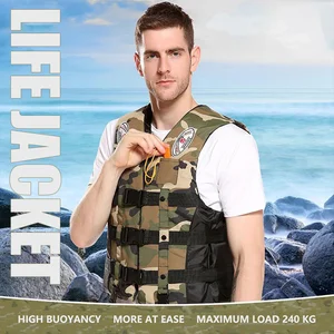 Kids Adult Life Vest Camouflage Drifting Life Jacket Reflective Life Jacket for Kayaking Fishing Sailing Floatation Outdoor